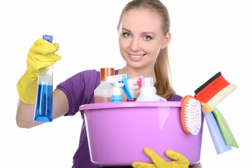 Professional cleaners maintaining shared office facilities in Ruislip